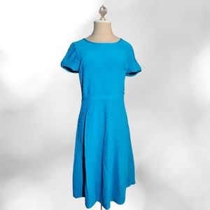 TALBOTS Women’s Cap Sleeve Dress Aqua Blue Size Large